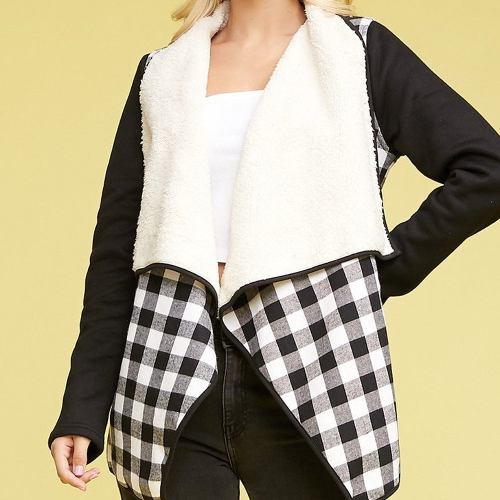 Plaid Sherpa Lined  Jacket